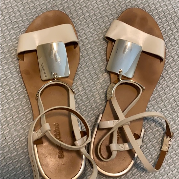 See by Chloe sandals gold leather size 40 (9.5?) - Picture 3 of 3